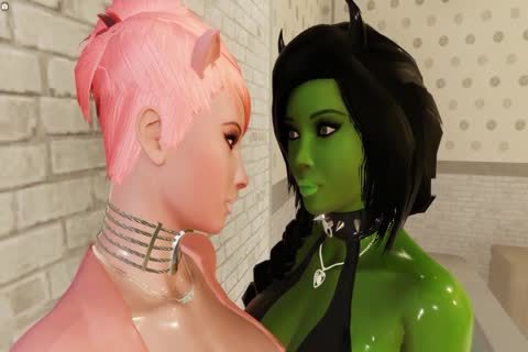 Aniamted 3D humongous dick Futa shemale On Creamy White girl