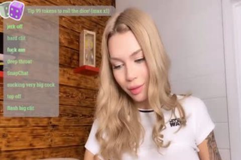 Petite Russian blonde ladyman Masturbates On cam