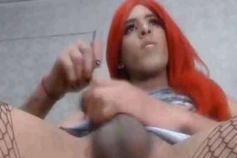 Trans chick pokes Herself