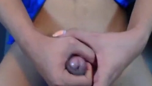 large boobs Filipina Translady In Glasses Jerks Off Her large ramrod