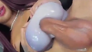 lengthy Haired Transgirl With Tattoos Masturbates With slutty dildo On webcam