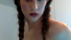 small tits American brunette hair Transgirl With petite penis Webcams Solo