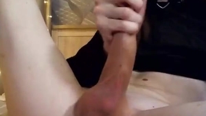 slim Canadian Transgirl Jerks Off Her large rod On web camera