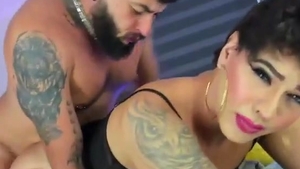 enormous Bearded Hunk anal bonks black stockings latina Translady On web camera